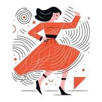mulher dançando flamenco. vetor ilustração dentro uma plano estilo.