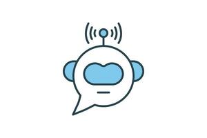 chatbot ícone. ícone relacionado para dispositivo, artificial inteligência. plano linha ícone estilo. simples vetor Projeto editável