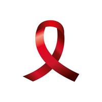 ícone isolado de fita de conscientização do dia da AIDS vetor