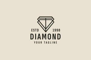 vintage estilo diamante logotipo vetor ícone ilustração