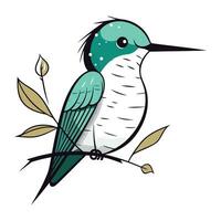 fofa pássaro desenho animado ícone sobre branco fundo. colorida Projeto. vetor ilustração