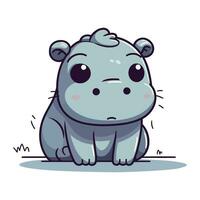 fofa hipopótamo desenho animado personagem. vetor ilustração do uma selvagem animal.