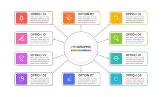 infográfico 12 meses opções Projeto modelo. o negócio apresentação. vetor ilustração.