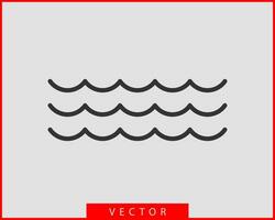 desenho vetorial de ondas. ícone de onda de água. linhas onduladas isoladas. vetor