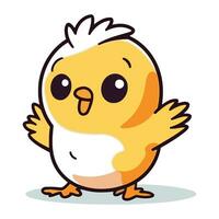 fofa pequeno frango desenho animado personagem. vetor ilustração do uma fofa pequeno frango.