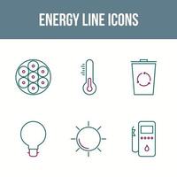 conjunto de ícones de vetor de linha de energia exclusivo