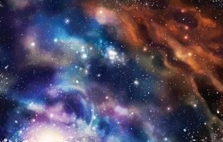 incrível espaço de galáxia em aquarela vetor