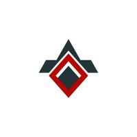 uma logotipo para uma companhia este é fez acima do uma triângulo e uma vermelho quadrado vetor