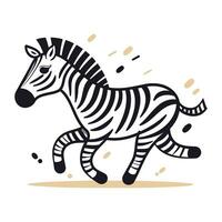 zebra vetor ilustração. isolado zebra em branco fundo.