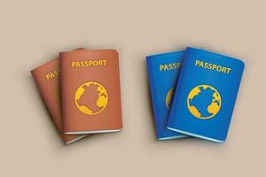 passaportes com sombras vetor