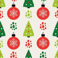 colorida Natal desatado padronizar com árvore e enfeites vetor