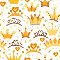 coroa padrão sem emenda para decoração de festa de princesa vetor