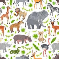 padrão de animais de savana de África. zoológico tropical selvagem vetor