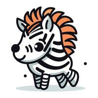 zebra desenho animado vetor ilustração. fofa zebra doodle.