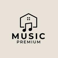 casa Nota música estúdios logotipo Projeto conceito vetor ilustração símbolo ícone