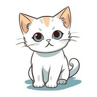 fofa desenho animado gato isolado em uma branco fundo. vetor ilustração.