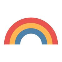 o arco-íris tricolor mais simples. vermelho, laranja, azul vetor