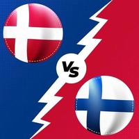 jogo de futebol. campeonato. rivalidade dinamarca e finlândia vetor