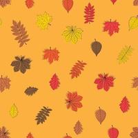 outono abstrato sem folhas sem costura de fundo. ilustração vetorial vetor