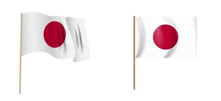 colorido naturalista acenando a bandeira do japão. ilustração vetorial
