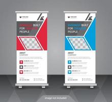 standee de negócios abstratos roll up banner design vetor