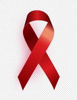 sinal de fita vermelha. Conceito do dia mundial da aids de 1 de dezembro. vetor