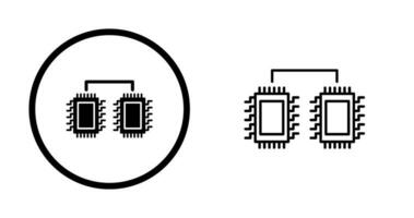 ícone de vetor conectado a processadores