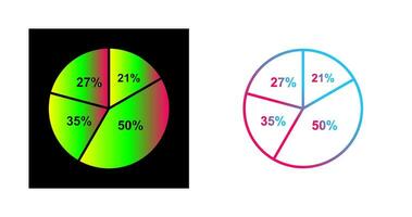 ícone de vetor de gráfico de pizza