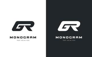 monograma gr logotipo conceito esporte estilo vetor
