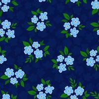 padrão sem emenda de flores muito azuis. vetor