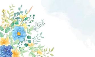 quadro de fundo aquarela floral lindo vetor