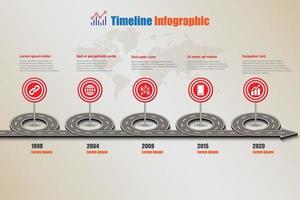 infográfico de cronograma de roteiro de negócios com sinalização rodoviária vetor