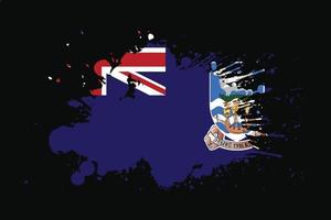 bandeira da ilha falkland com design de efeito grunge vetor