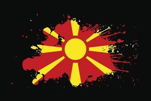 bandeira da macedônia com desenho de efeito grunge vetor