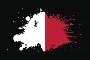 bandeira de malta com desenho de efeito grunge vetor