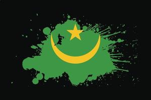 bandeira da mauritânia com desenho de efeito grunge vetor