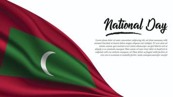 banner do dia nacional com fundo da bandeira das maldivas vetor