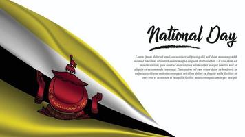 banner do dia nacional com fundo da bandeira do brunei vetor