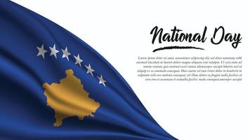 banner do dia nacional com fundo da bandeira de Kosovo vetor