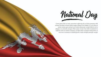 banner do dia nacional com fundo da bandeira do butão vetor