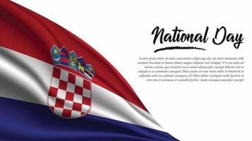 banner do dia nacional com fundo da bandeira da croácia vetor