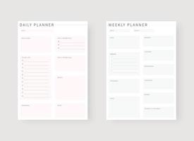 modelo de planejador diário e semanal. conjunto de planejador e lista de tarefas. vetor