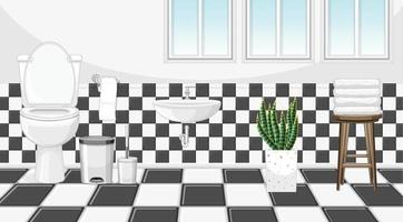 design de interiores de banheiro com mobília vetor