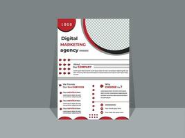 criativo o negócio folheto modelo Projeto para uma digital marketing companhia ou agência vetor