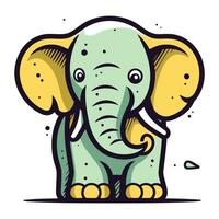 fofa desenho animado elefante isolado em uma branco fundo. vetor ilustração.