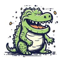 desenho animado crocodilo. vetor ilustração do uma engraçado crocodilo.
