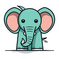 fofa desenho animado elefante. vetor ilustração isolado em uma branco fundo.