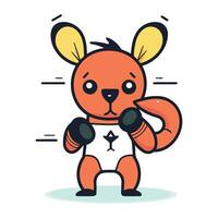 kawaii canguru com boxe luvas. vetor ilustração.