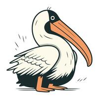 pelicano vetor ilustração isolado em branco fundo. desenho animado pelicano.