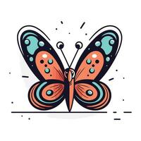 borboleta ícone dentro rabisco estilo. vetor ilustração.